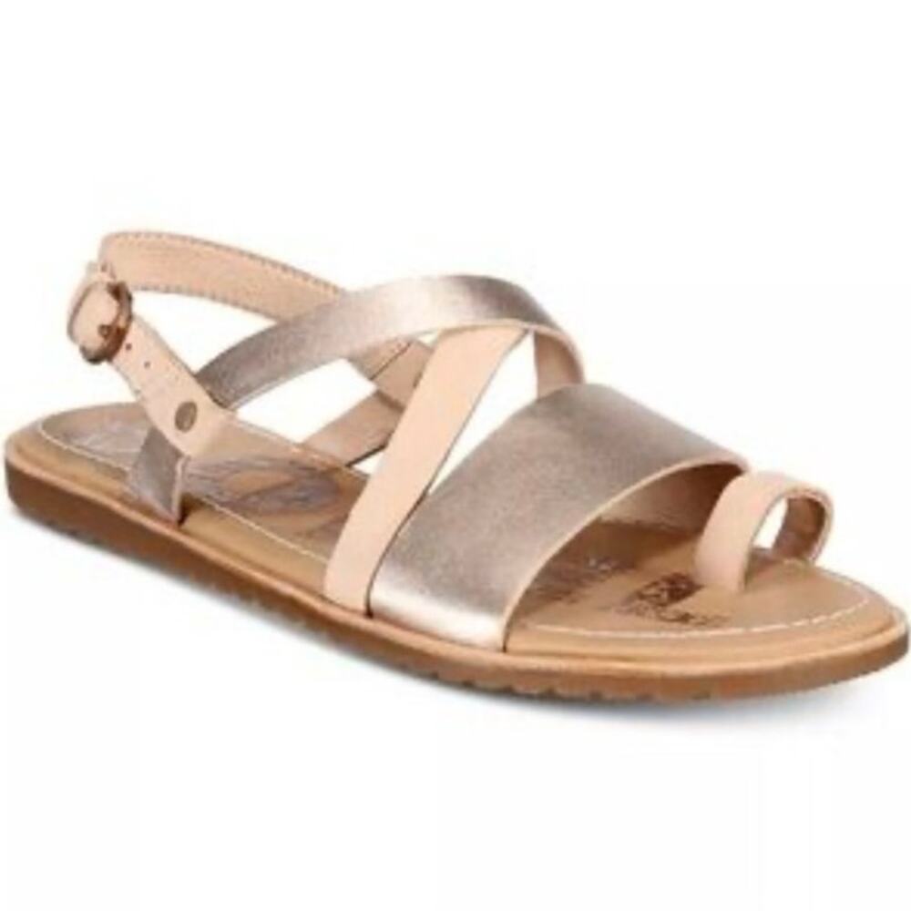Sorel Ella Metallic Leather Strappy Sandals Size 10